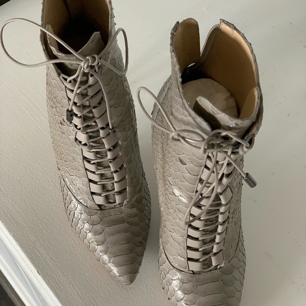 Alexandre Birman Gray Python Bootie - image 6